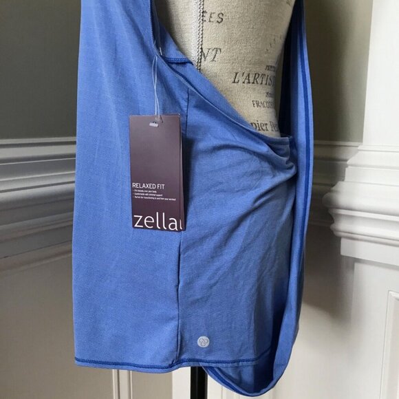 NWT Zella Her Racerback Tank Top Shirt Womens Large Blue Sleeveless Yoga NEW - Picture 9 of 12